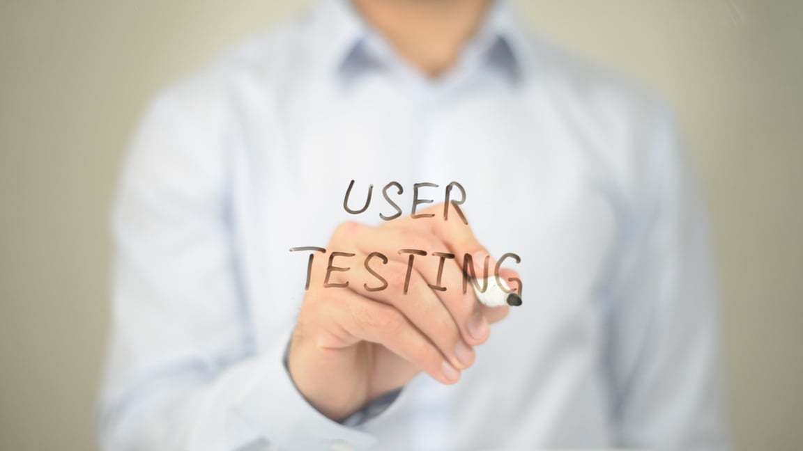 User Testing, Man Writing on Transparent Screen
